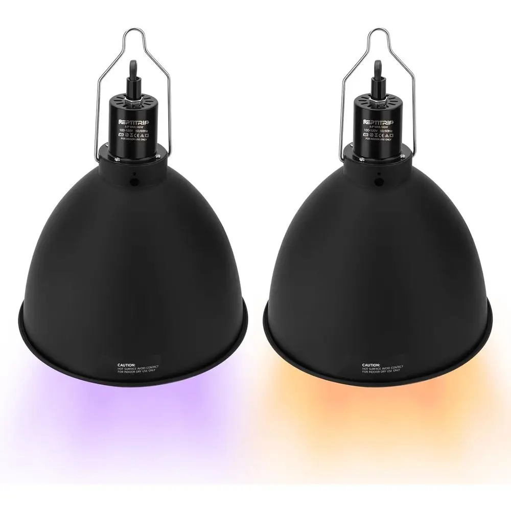 

Deep Dome Light ixture 8.5", Heat Lamp Max 200W, Tank Lighting ixtures, UVB Reptile Light, Accories 2 Packs E26