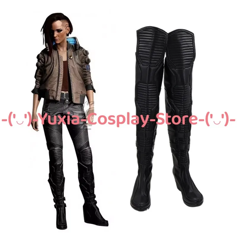 Yuxiacosplay! Cyberpunk Judy Alvarez Buty do Cosplayu Anime Gra Postać Rekwizyt Skórzane Botki PU Halloween Karnawał Kostium na Imprezę