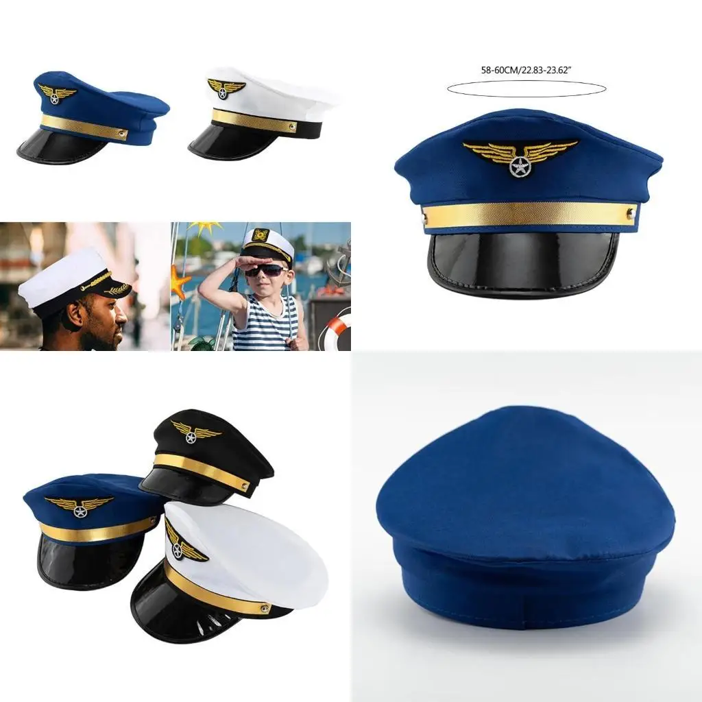 

652F Adult Cosplay Party Hat Fashion Uniform Hat RolePlay Costume Hat