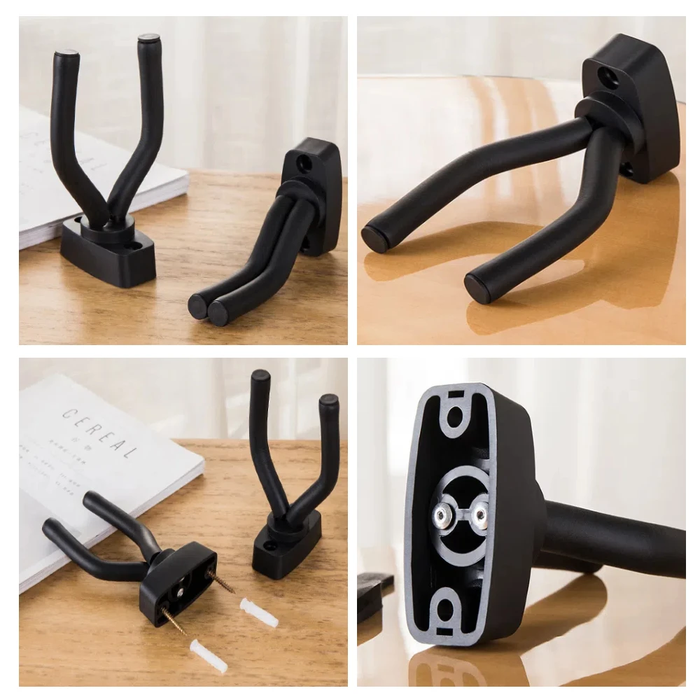 Immagine 6: 2/4 pezzi versatile gancio per chitarra con viti supporto per montaggio a parete supporto per gancio staffa per rack accessori per chitarra display basso ukulele