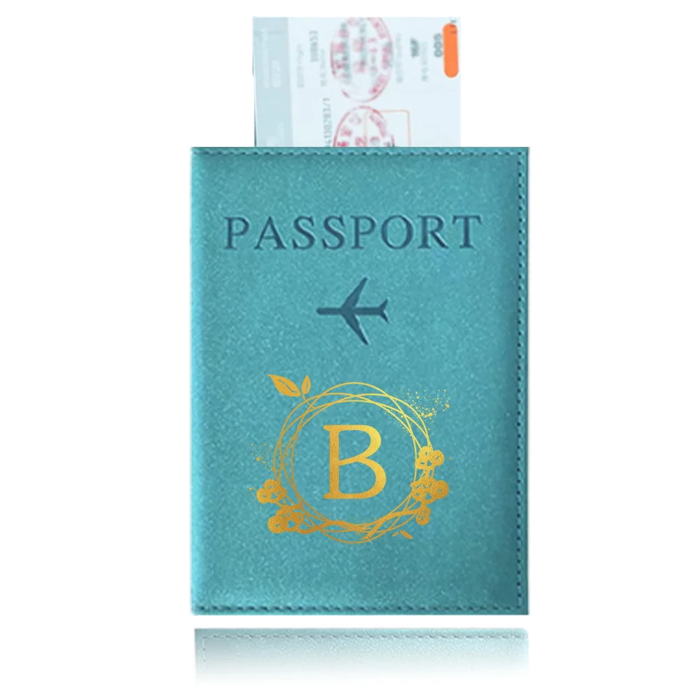 Blue Color Passport Covers Ultra-thin Document Holder Passport Holder ID Card Covers Wreath Pattern Series Travel Accessories