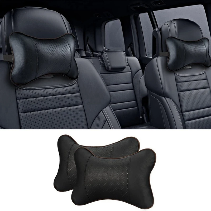 4Pcs Car Neck Pillow Breathable Head Rest Cushion Relax Neck Support Headrest Comfortable Soft Pillows For Travel Seat