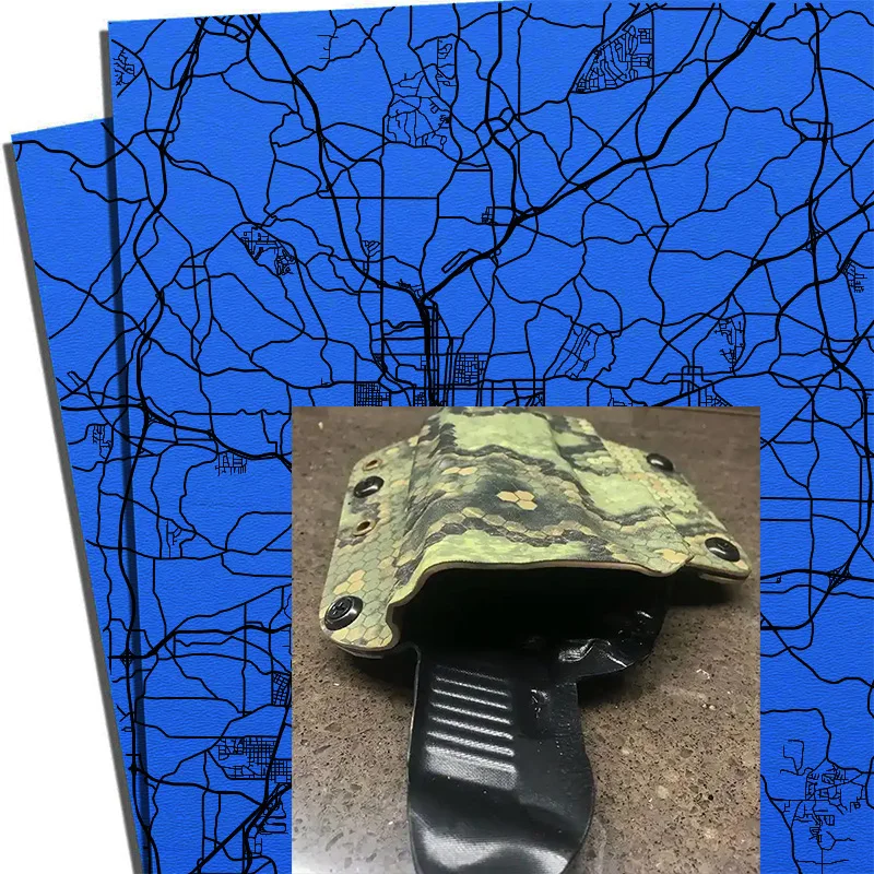 8 Sizes 12 Colors Road Network Map Pattern KYDEX Thermoform Sheet Plate Thermoplastic Board for Holsters Holsters DIY Making