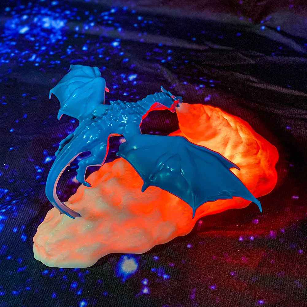 3D Printed LED Lamps Eye Protection Fire/Ice Dragon Indoor Lighting Kids Sleep Accompany Tabletop Light for Bedroom/Living Room