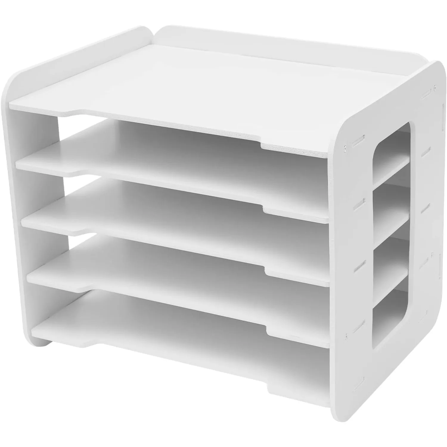 

5-Tier Paper Storage Organizer, Stackable Construction Paper Holder and Desktop File Sorter Paper Organizer, Scrapbook Letter Tray