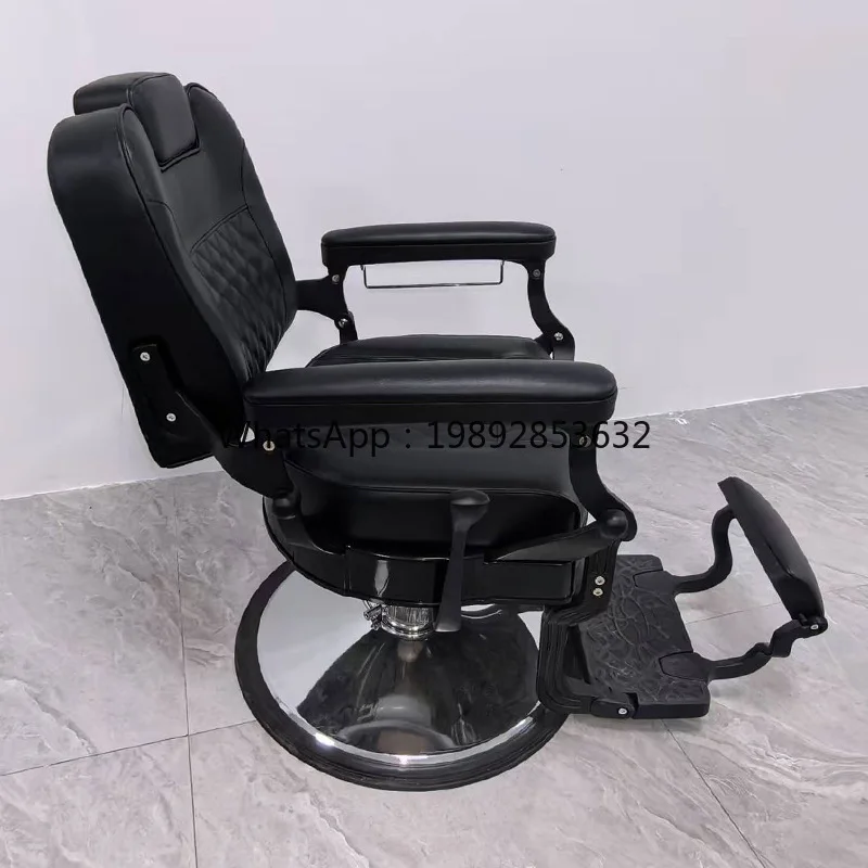 LYY Hair Salon Barber Chair Reclining Men's Retro Pompadour Large Chair Hair Salon Haircut  Shaving