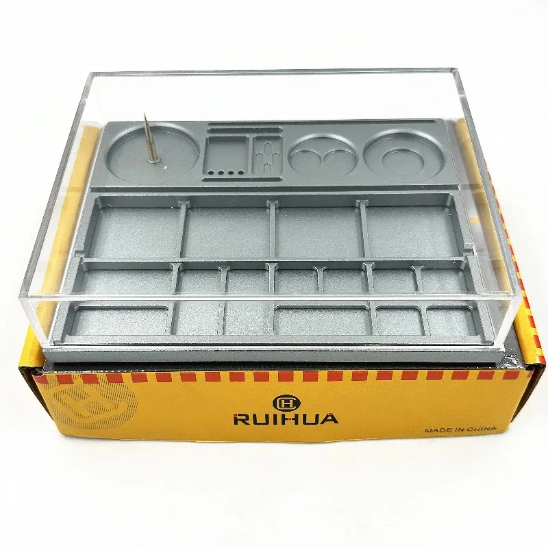 Repair watch parts box, acrylic transparent dust cover, mobile phone repair, watch movement parts storage and repair