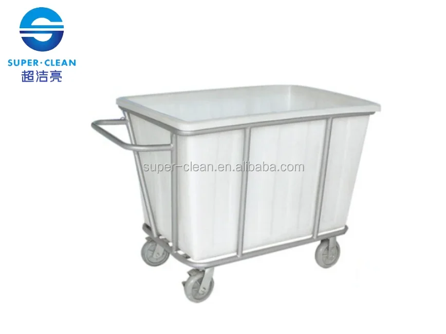 High Quality Big Laundry Cart With wheels Wire Commercial Stainless Steel Laundry Cart