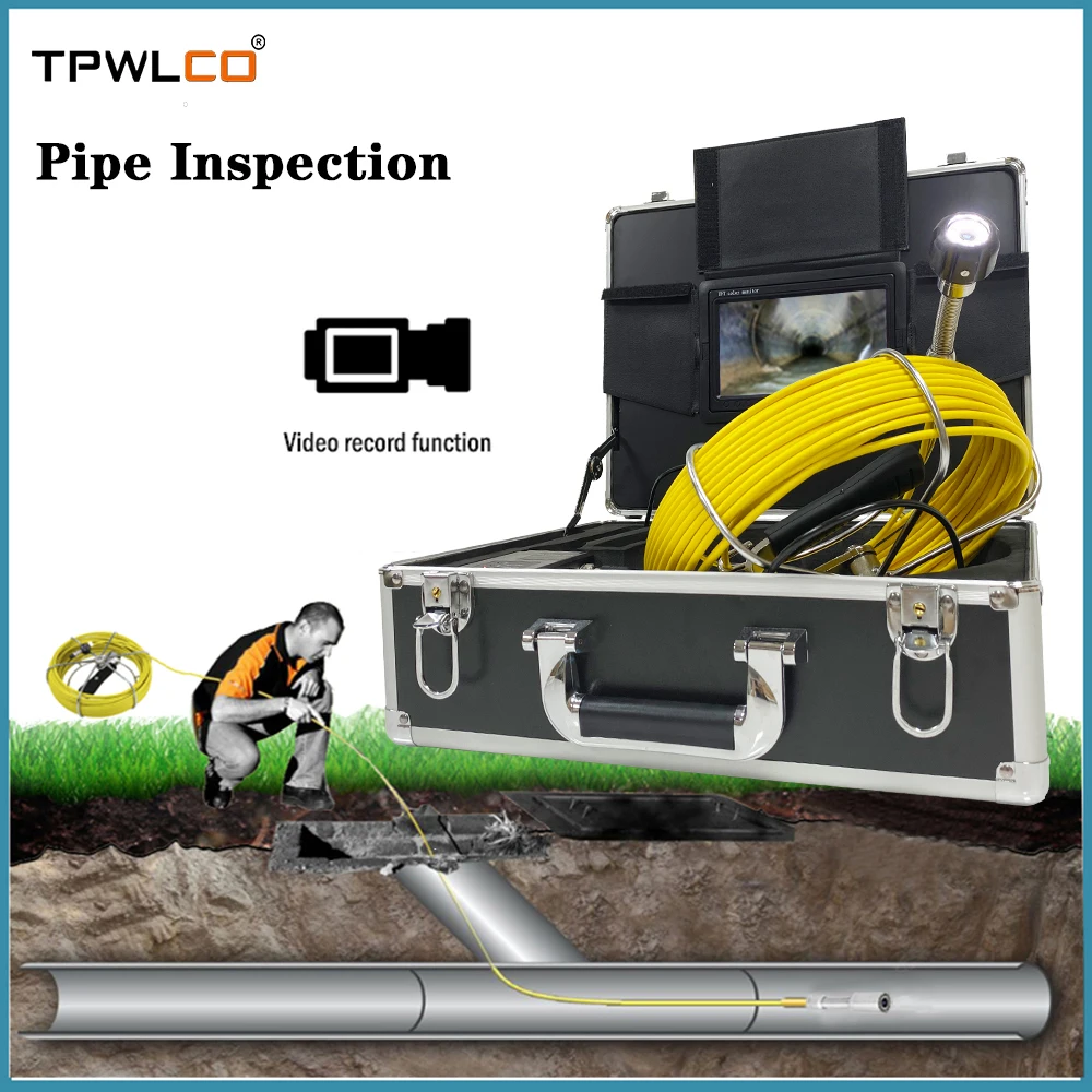 

TP9200-23mm Sewer Pipe Inspection Video Endoscope Waterproof Camera With DVR 7" 20-50m Industrial Drian System 4500mAh Battery