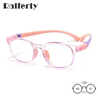 Ralferty TR90 montura de gafas para niños, bisagra de silicona para niñas y niños, gafas antiazules, montura óptica graduada Flexible de 0 dioptrías
