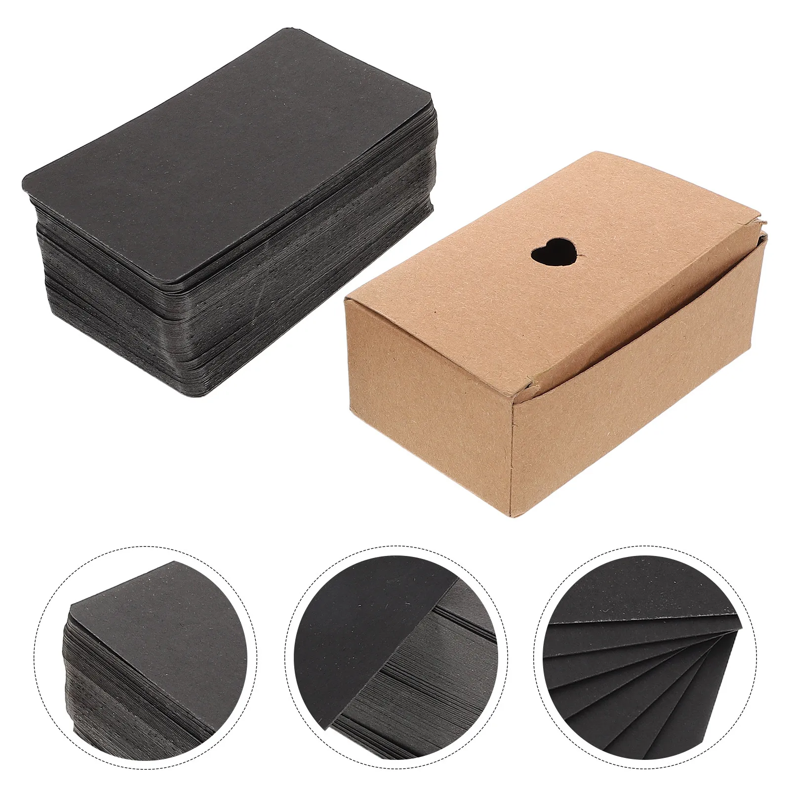 100Pcs Black Blank Playing Cards Paper Sturdy Surface DIY Crafting Learning Entertainment Multi-Functional Note Cards