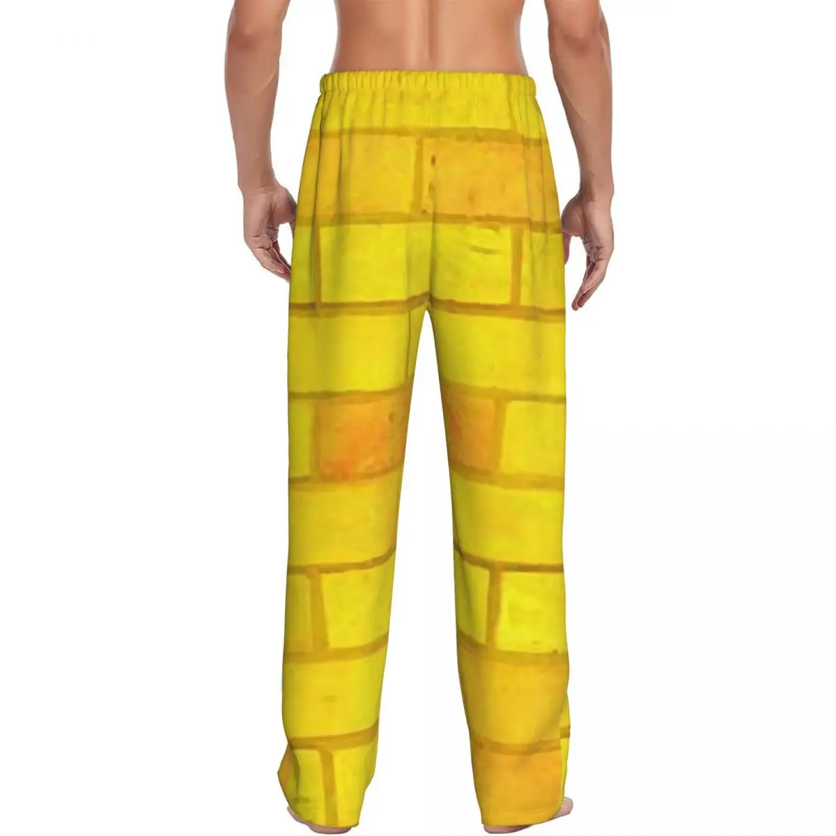 Custom Yellow Brick Road Men Pajama Pants Lounge Sleep Sleepwear Bottoms with Pockets