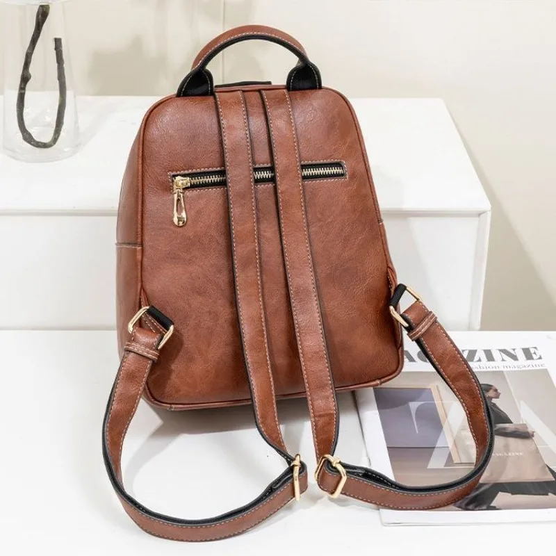 Women's Versatile Retro Ethnic Style Backpack Backpack Multi-purpose Backpack Temperament Commuting Large Capacity and Versatile