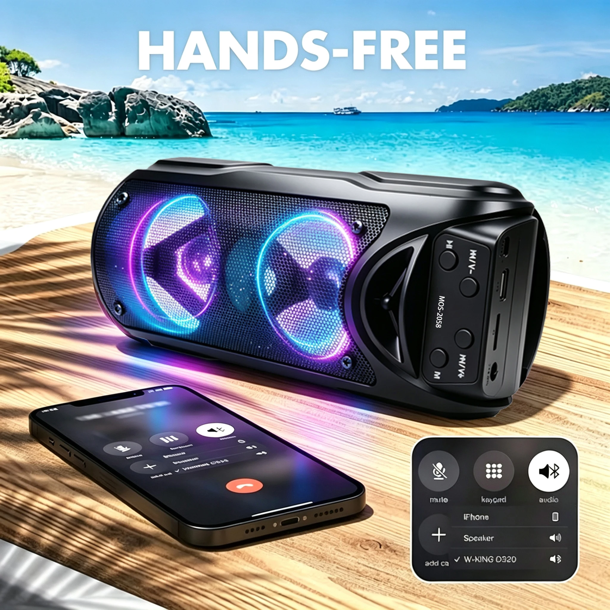 Altoparlante Bluetooth portatile ad alta fedeltà sonora, 8000W, con luci RGB, ideale per feste, tecnologia TWS, audio stereo wireless, supporto per schede TF, unità USB, radio FM, audio wireless per