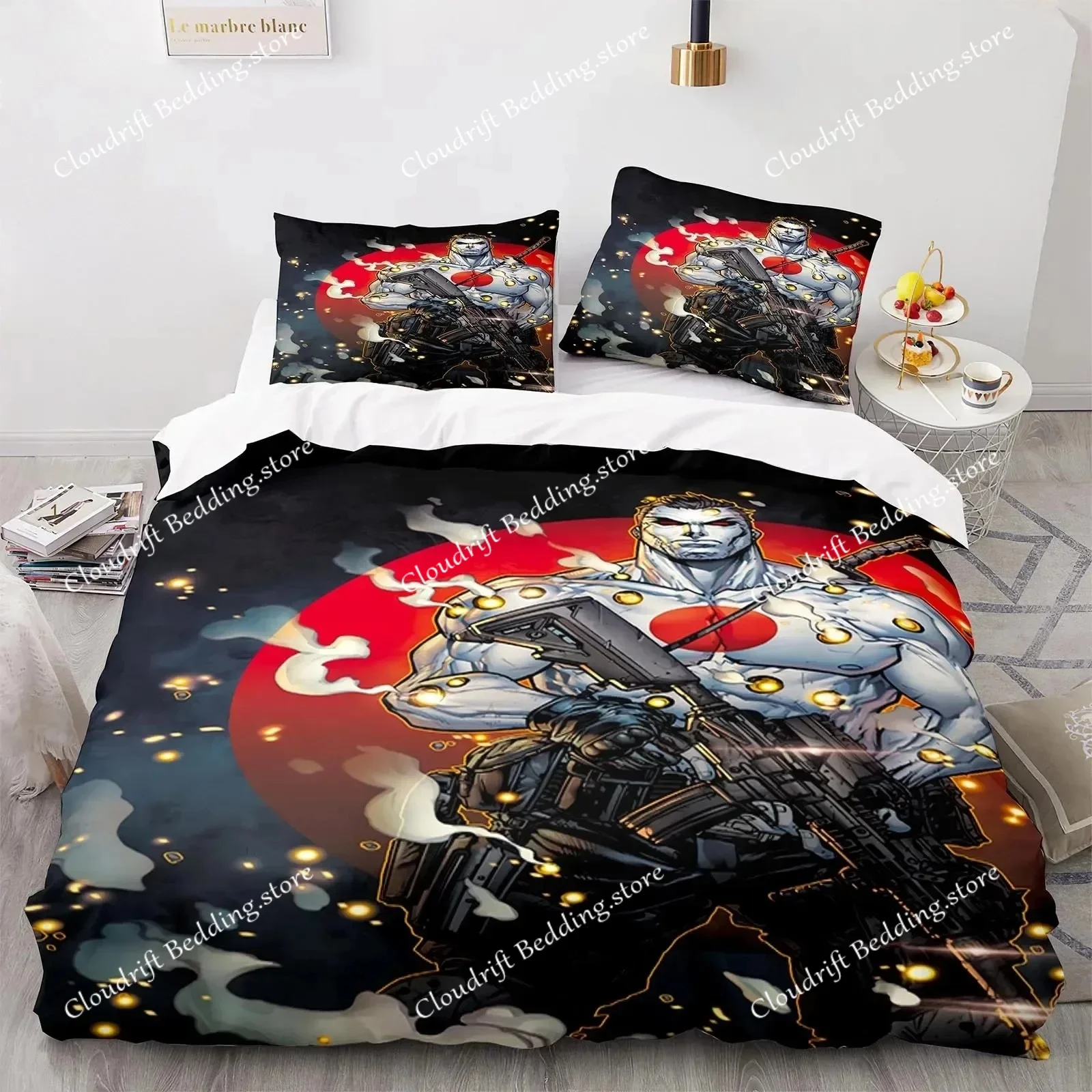 

Комплект постельного белья BloodShot: пододеяльник Blood Warrior, покрывало для спальни, размеры Single, Twin, King ​ Пододеяльник для дома, домашний текстиль