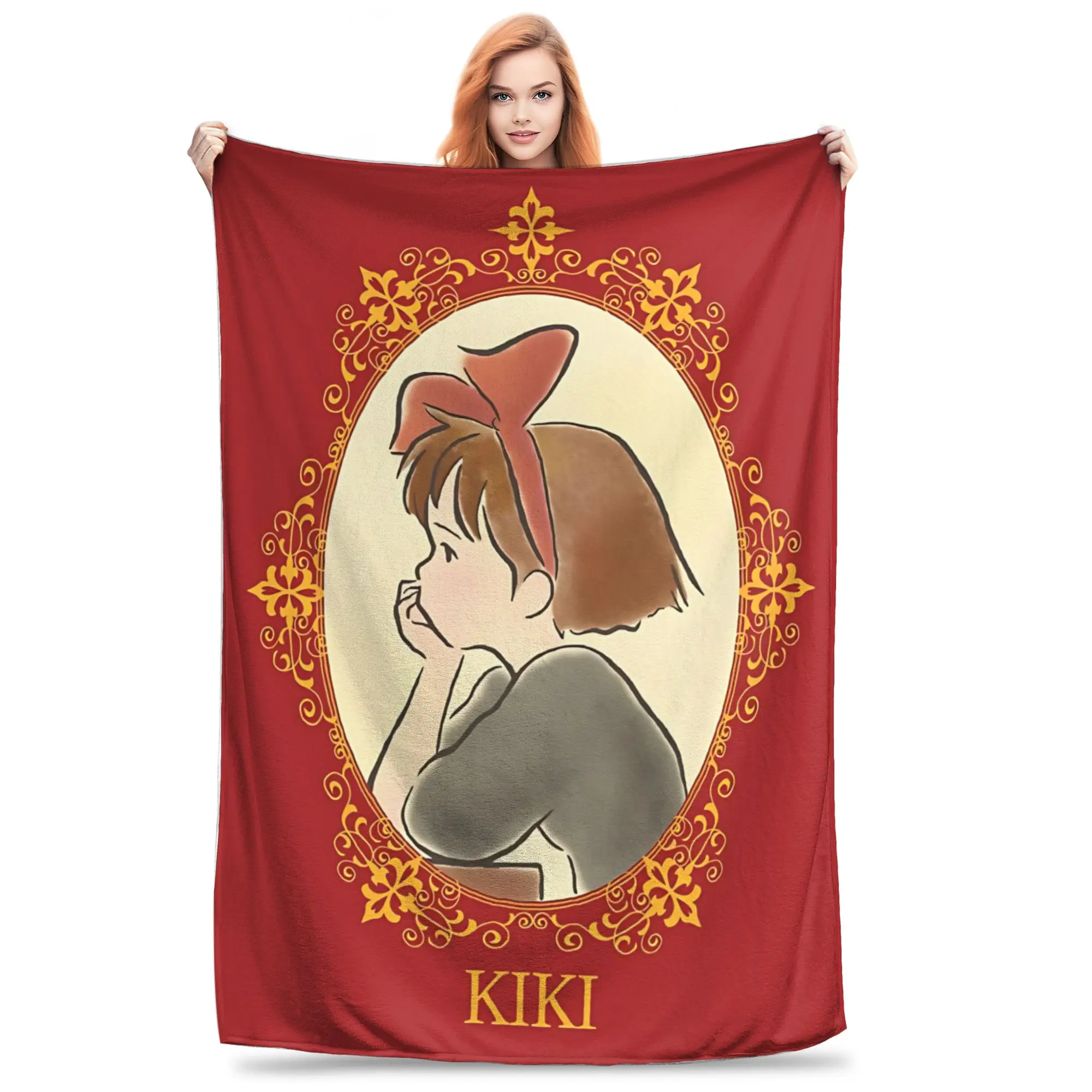 1PC Anime Kikis Delivery Services  home room decorations Winter Blankets for Adults Bedding Home Interior Sofa Knee