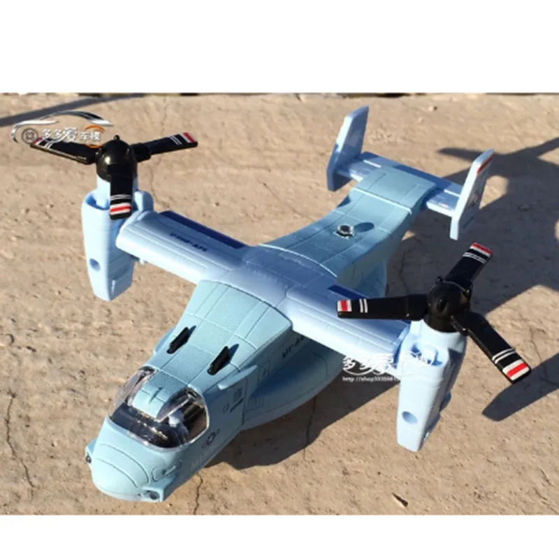 High simulation 1:64 alloy plane model metal V22 Osprey transport aircraft pull back flashing musical kids toy