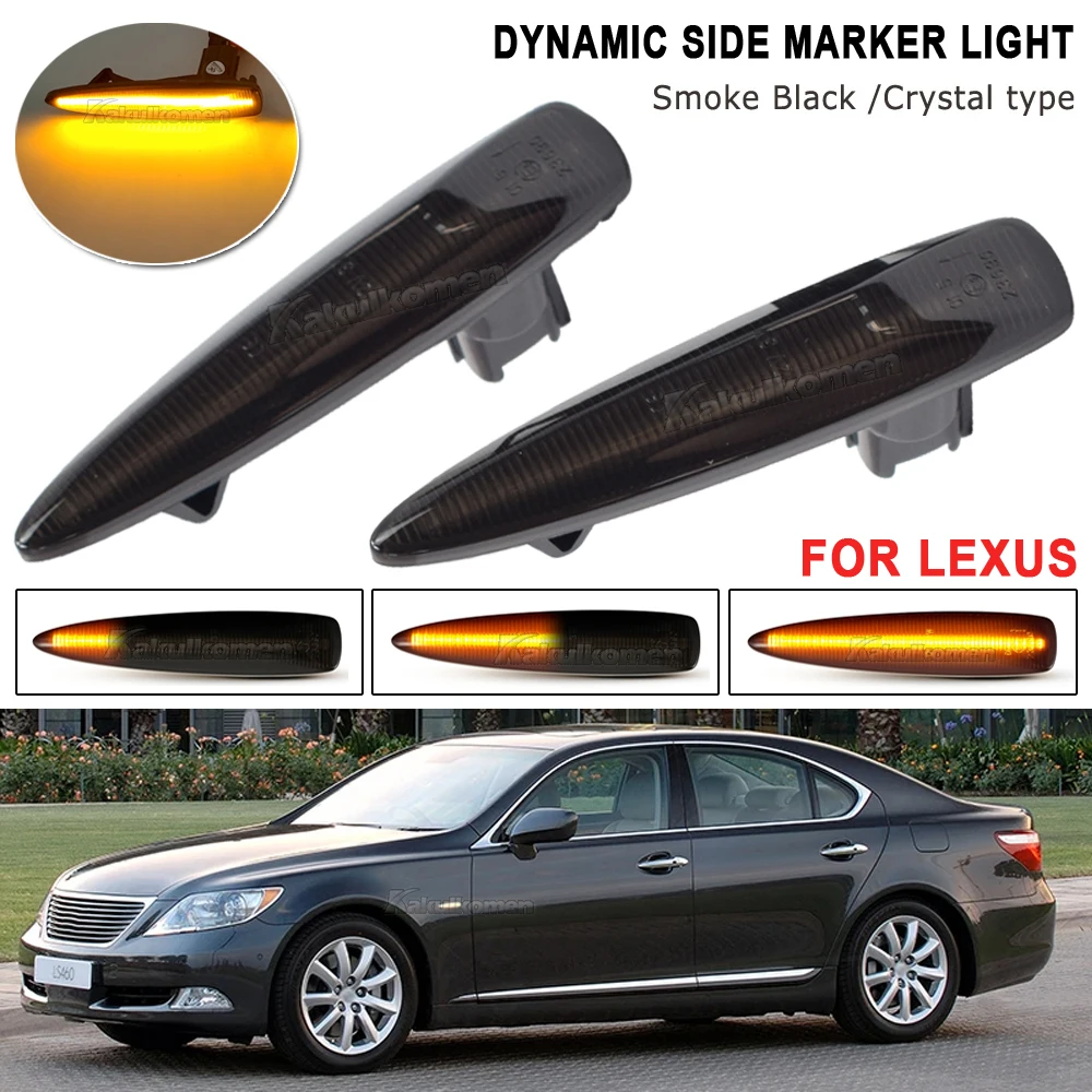 2Pcs For Lexus LS460 LS460L LS600h LS600hL LX570 LED Dynamic Side Marker Turn Signal Light Car Accessories