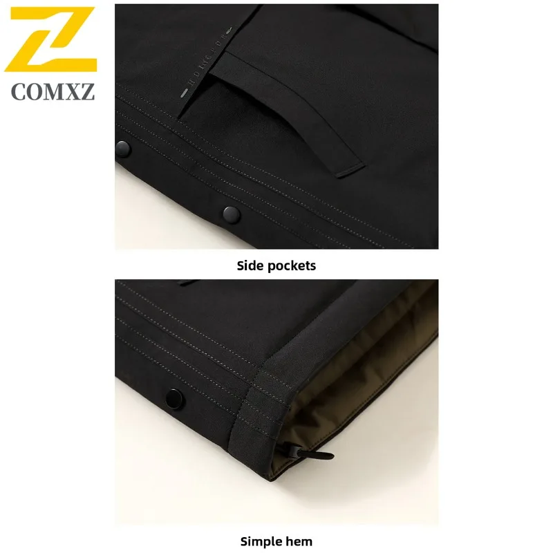 COMXZ Men Puffer Jacket New Outdoor Commuting Cold Protection Warm Lightweight Coat Fashion Travel Windproof Winter Garment