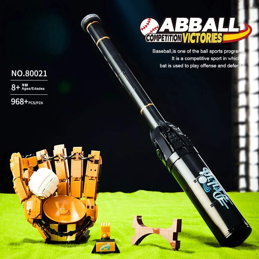 960pcs Blocks Baseball Bat, Glove and Trophy Set,Children's Educational Building Block Toys Birthday Gifts