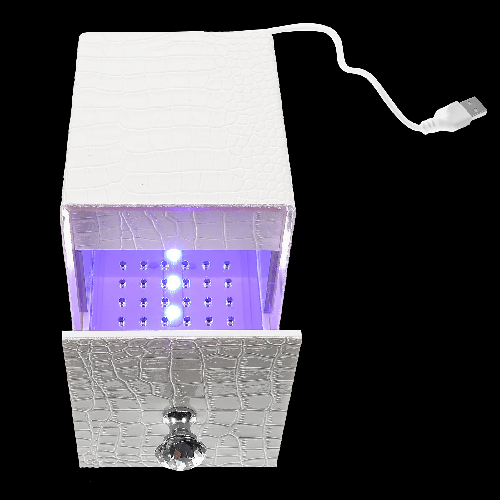 Boîte à outils de stockage de vernis, conteneur en acrylique pour mèches de meulage, forets de manucure, boîte de nettoyage LED, outil pour ongles alimenté par USB
