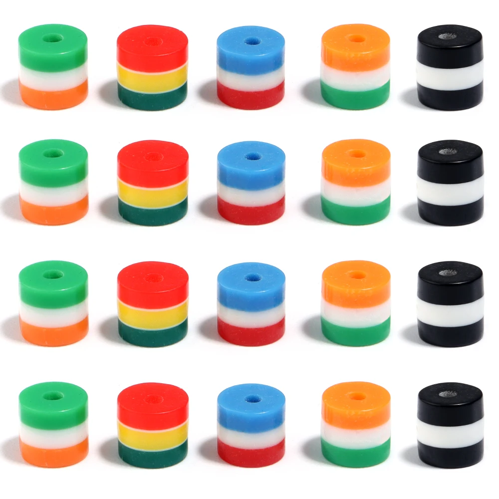 50 Stück/Lot zylinderförmige gestreifte Acrylperlen, bunte lose Abstandsperlen für die Schmuckherstellung, DIY-Charms, Armband, Halskette, Zubehör – Detail 3