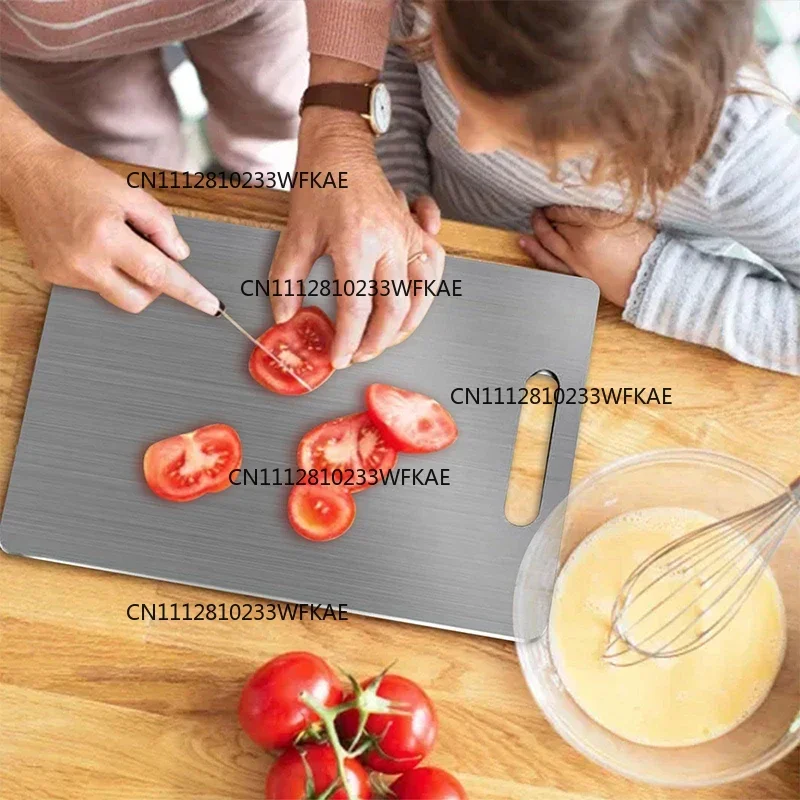 Titanium Cutting Boards for Kitchen Stainless Board 304 Steel Thickened Double Sided Food Grade Portable Fruit Meat Chopping