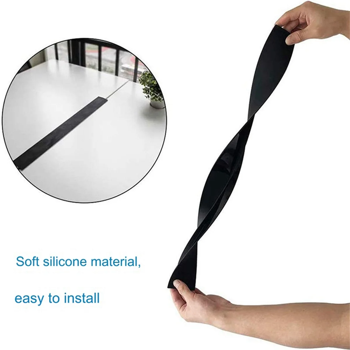 A86I-Silicone Stove Space Covers, Heat Resistant Oven Space Filler Seals Space Between Stovetop and Counter Black