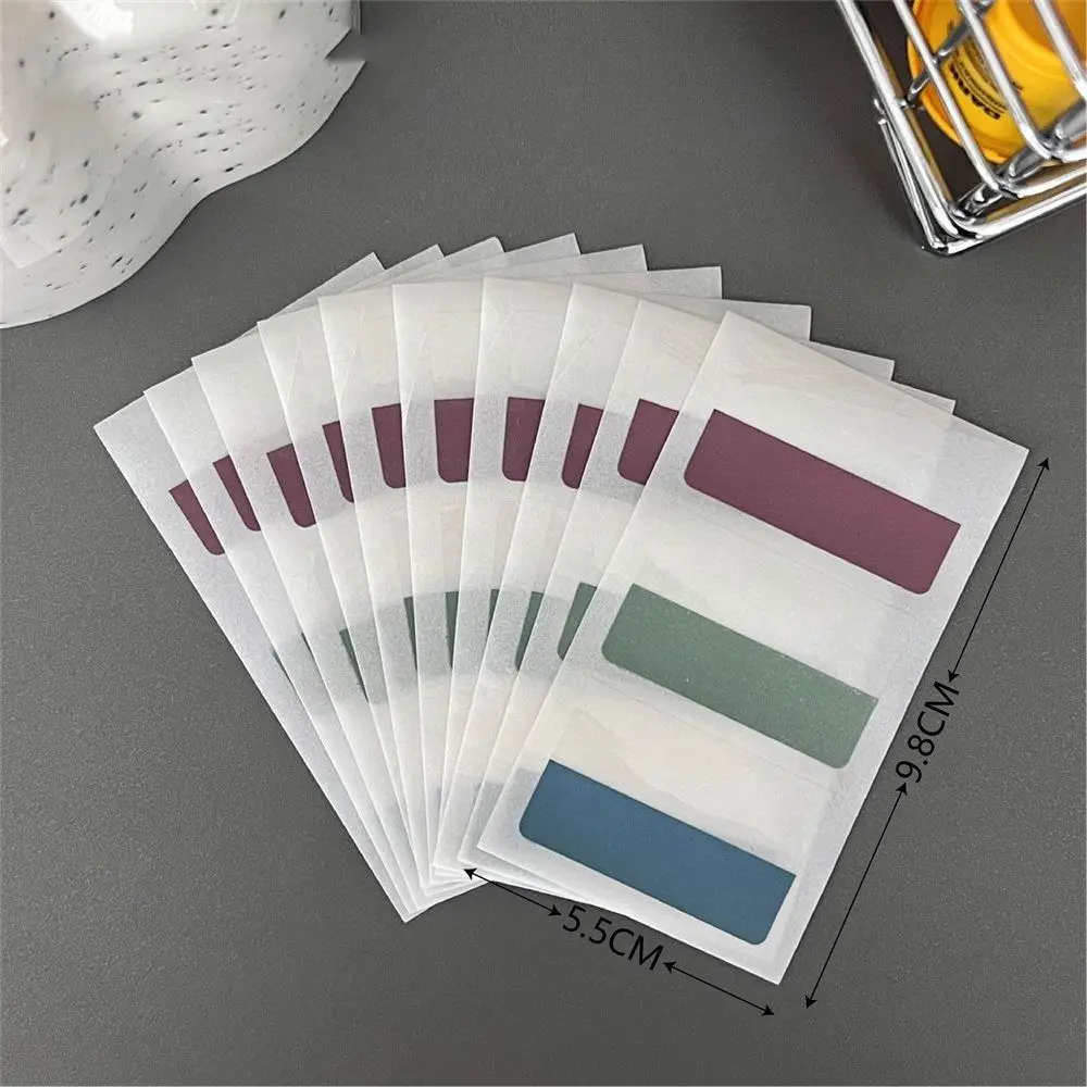 10pcs/lot Multifunctional Memo Pad Loose-leaf Transparent Page Markers Paper Rectangle Morandi Note Index Stickers