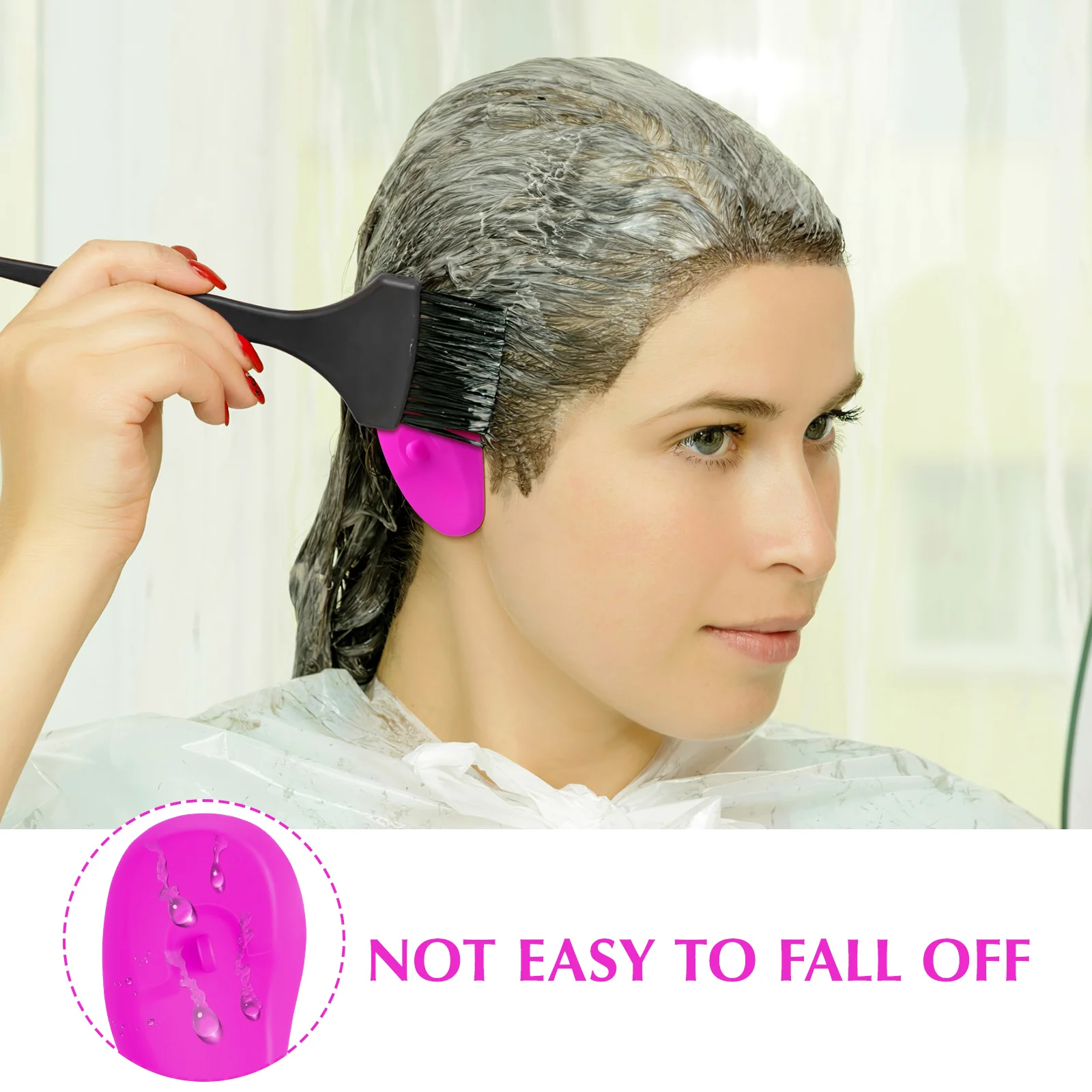 تصفيف الشعر غطاء للأذنين قابلة لإعادة الاستخدام سيليكون الأذن يغطي لصبغ الشعر مقاوم للماء لوازم الصالون حماة الأذن تلوين دش