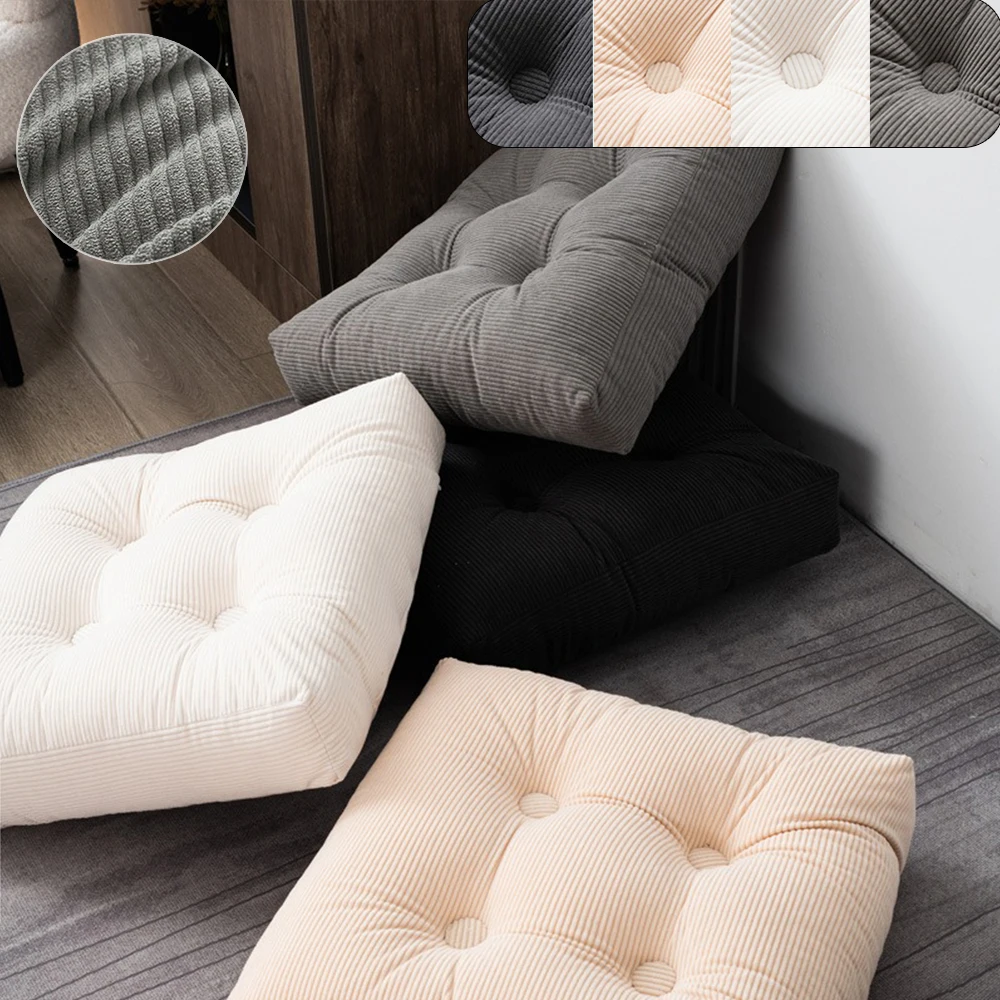 

Solid Color Seat Pads Chunky Cushion Garden Chair Cushion New Home Textile Corduroy Backrest Pillow for Office Dining Kitchen