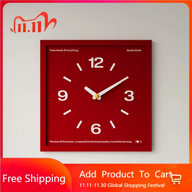 

Unique Korean Wall Clock Minimalist Modern Hands Square Nordic Wall Clock Design Creative Fashion Reloj Digital Pared Clocks
