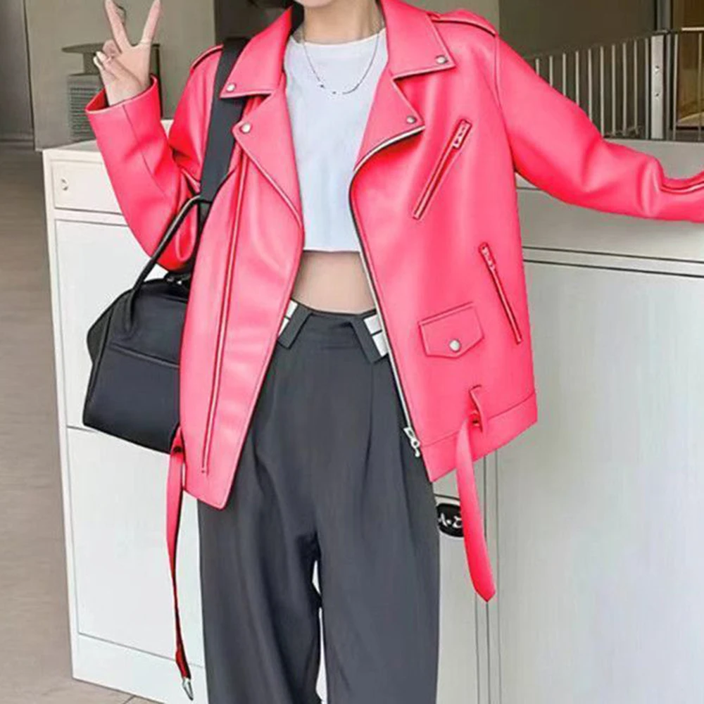 American 2026 leather new loose pu locomotive jacket temperament retro street leather jacket