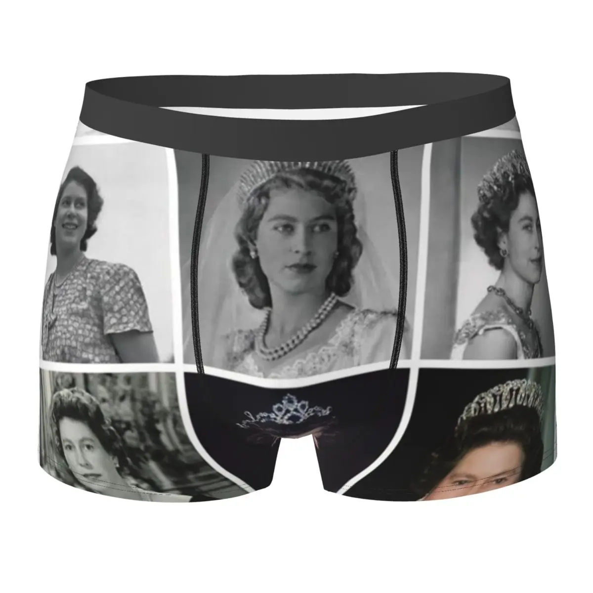 

Elizabeth II Underwear Noble Queen Photo Soft Panties Print Boxer Brief 3D Pouch Men's Large Size Boxershorts