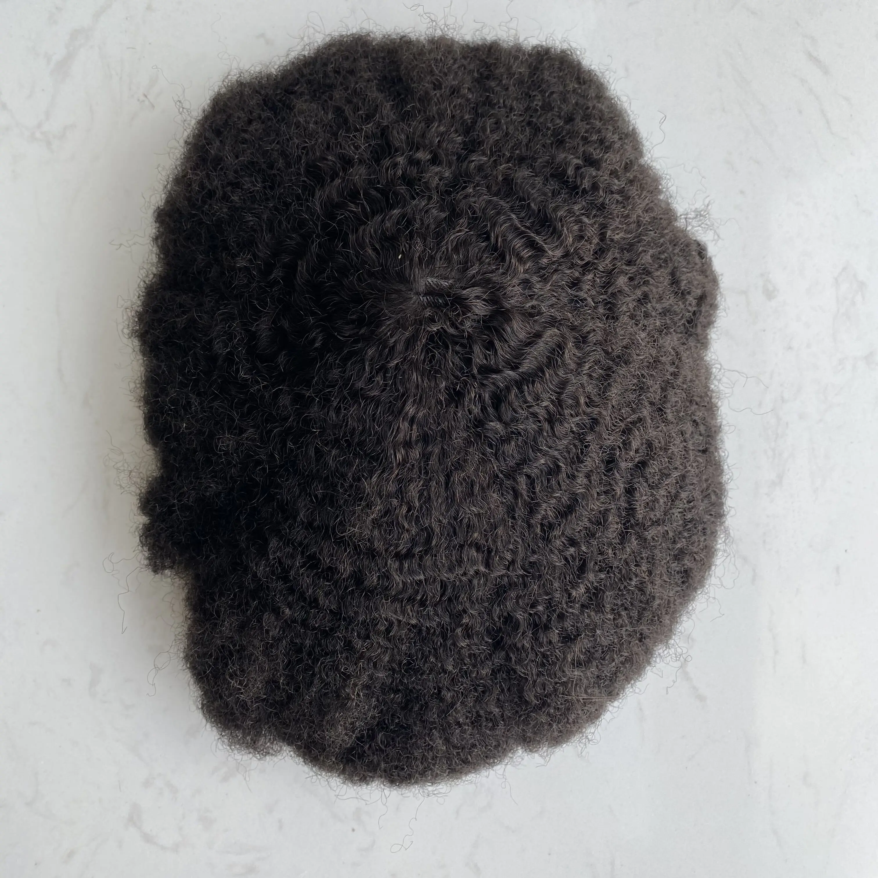 غير قابل للاكتشاف غرامة أحادية الأفرو الأسود الرجال موجة عميقة الشعر المستعار الإنسان لتساقط الشعر الأفرو الرجال الشعر الاصطناعية نظام شعر مستعار تنفس #2