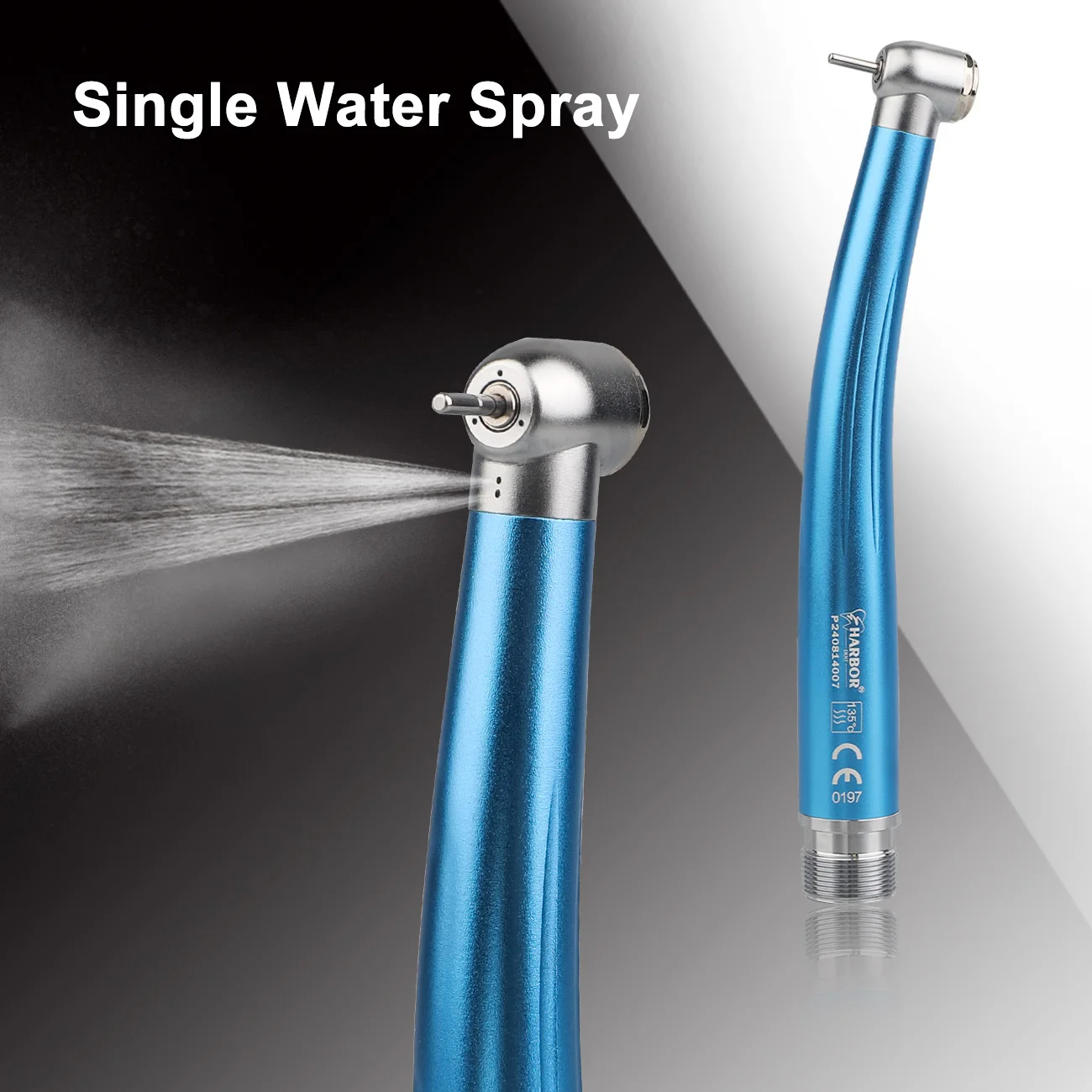 Dental High & Low Speed Handpiece Metal Box Kits  Air Turbine Straight Contra Angle Single Water Spary 2/4 Holes Blue