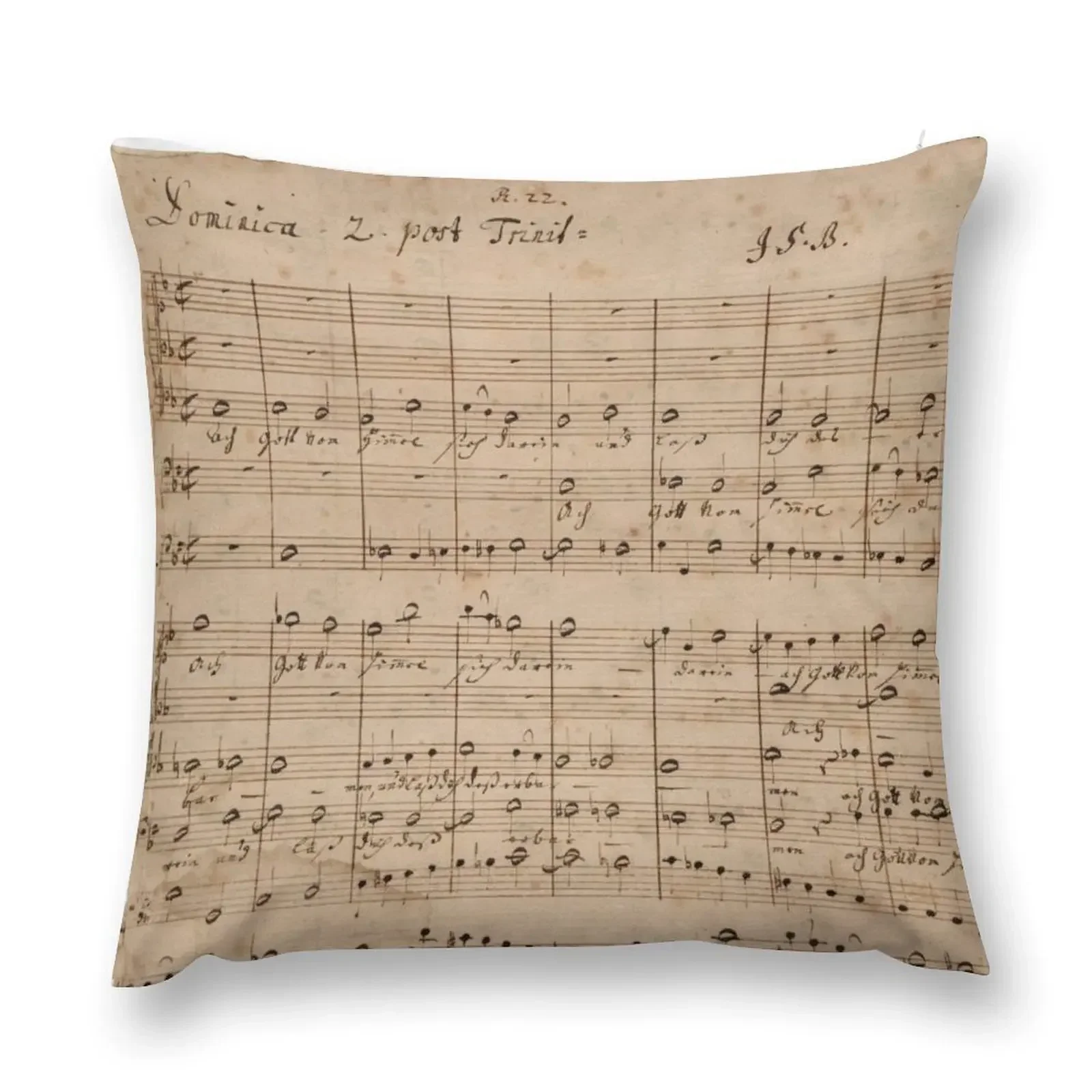 Bach Original handwritten score by Johann Sebastian Bach Throw Pillow Pillowcases Bed Cushions Luxury Cushion Cover pillow