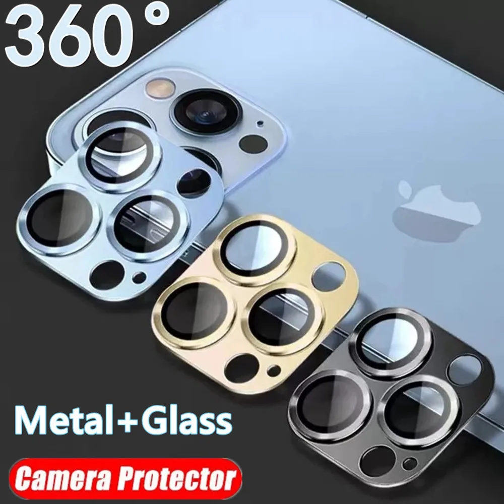 Protector de lente de cámara de cubierta completa para iPhone 13 Pro Max 12 Mini, vidrio templado para iPhone 11 12 Pro Max, Protector de cámara de