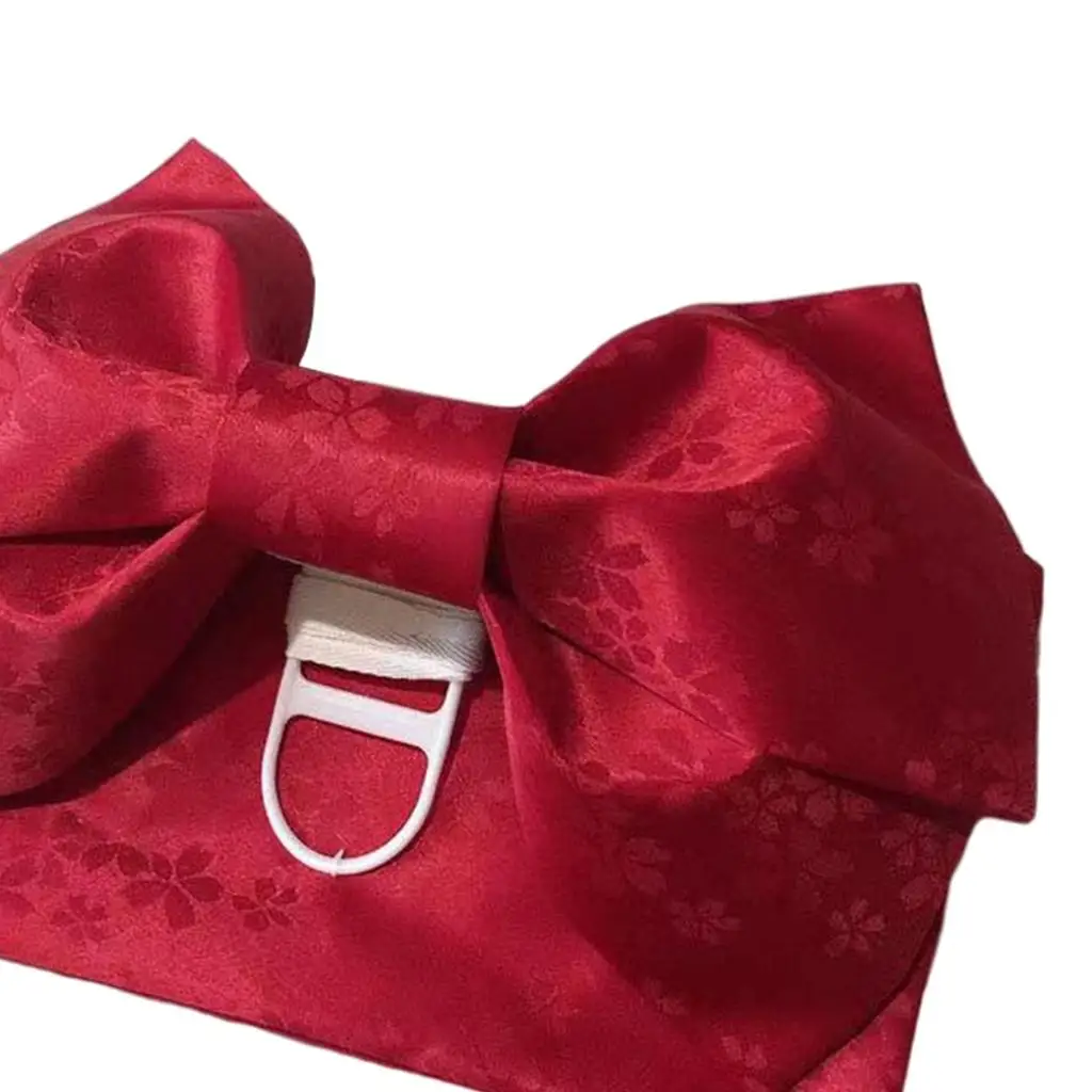 ثوب الكيمونو الياباني القوس حزام البشكير أوبي حزام الخصر Cummerbund للسيدات، أحمر، حزام 1.4 م × 17 سم #6