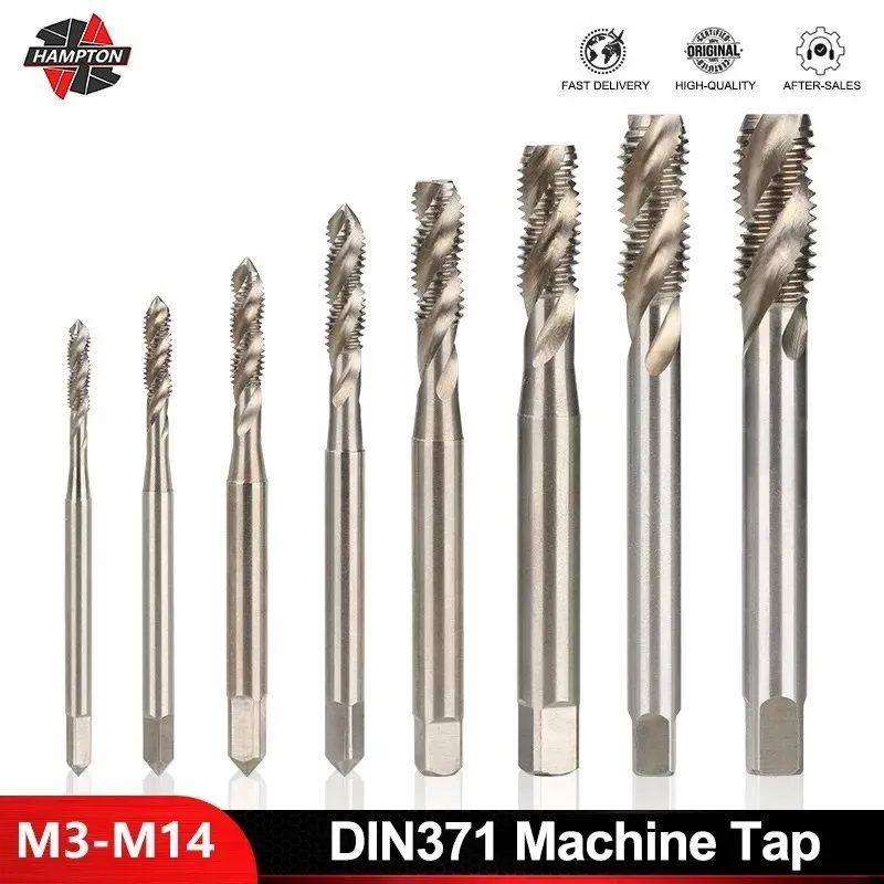 

Thread Tap DIN371 Machine Tap M3/M4/M5/M6/M8/M10/M12/M14 Spiral Groove Metric Screw Tap Drill Hand Tools