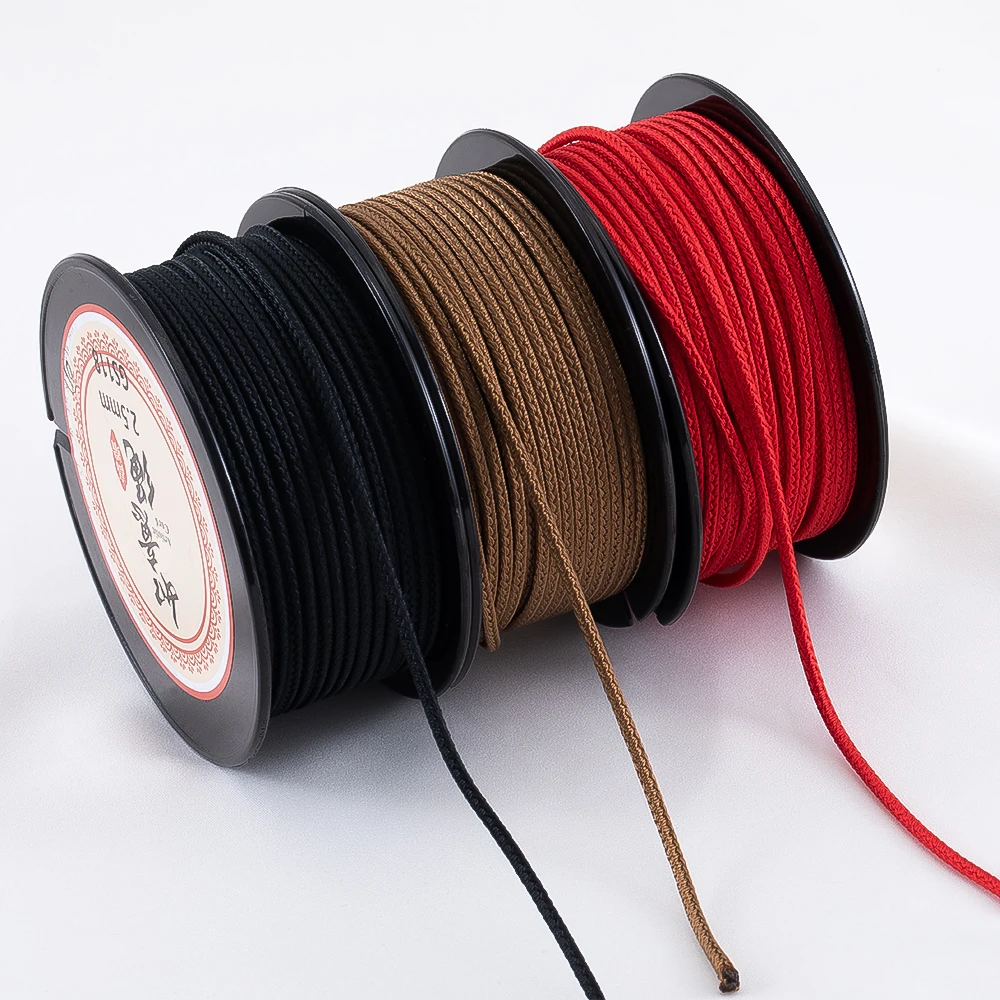 

10 метров/рулон 2,5 мм, шнур с хлопковой нитью, китайский браслет с узлом, плетеная веревка для DIY, кисточка, бисер, материал для изготовления ювелирных изделий