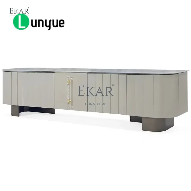 Modern Marble Panel TV Cabinet for Living Room New Design Furniture Storage Console Table Home Decor