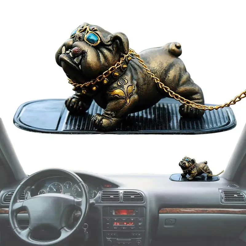 Bulldog Dashboard Ornament Car Interior Dash Accessories Bully Figurines Decor Dog Dashboard Crafts Creative Anti Slip For Store