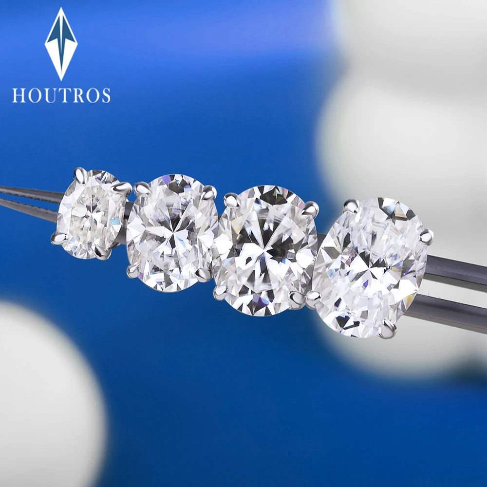 

Серьги-гвоздики с муассанитом овальной огранки 1-4 карата для женщин и мужчин, стерлинговое серебро 925 пробы, серьги-гвоздики с бриллиантами-пасьянсом, ювелирные изделия для свадебной вечеринки