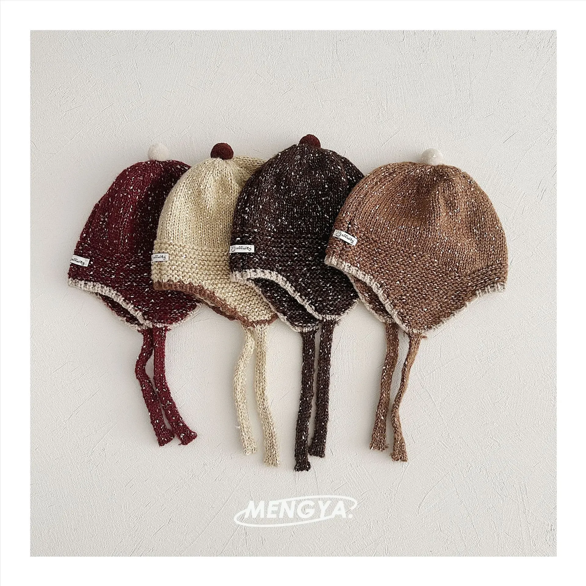 Fashion Stretchable Kids Beanie Cap Breathable Soft Baby Woolen Hat Cozy Children's Ear Protection Hat Autumn Winter
