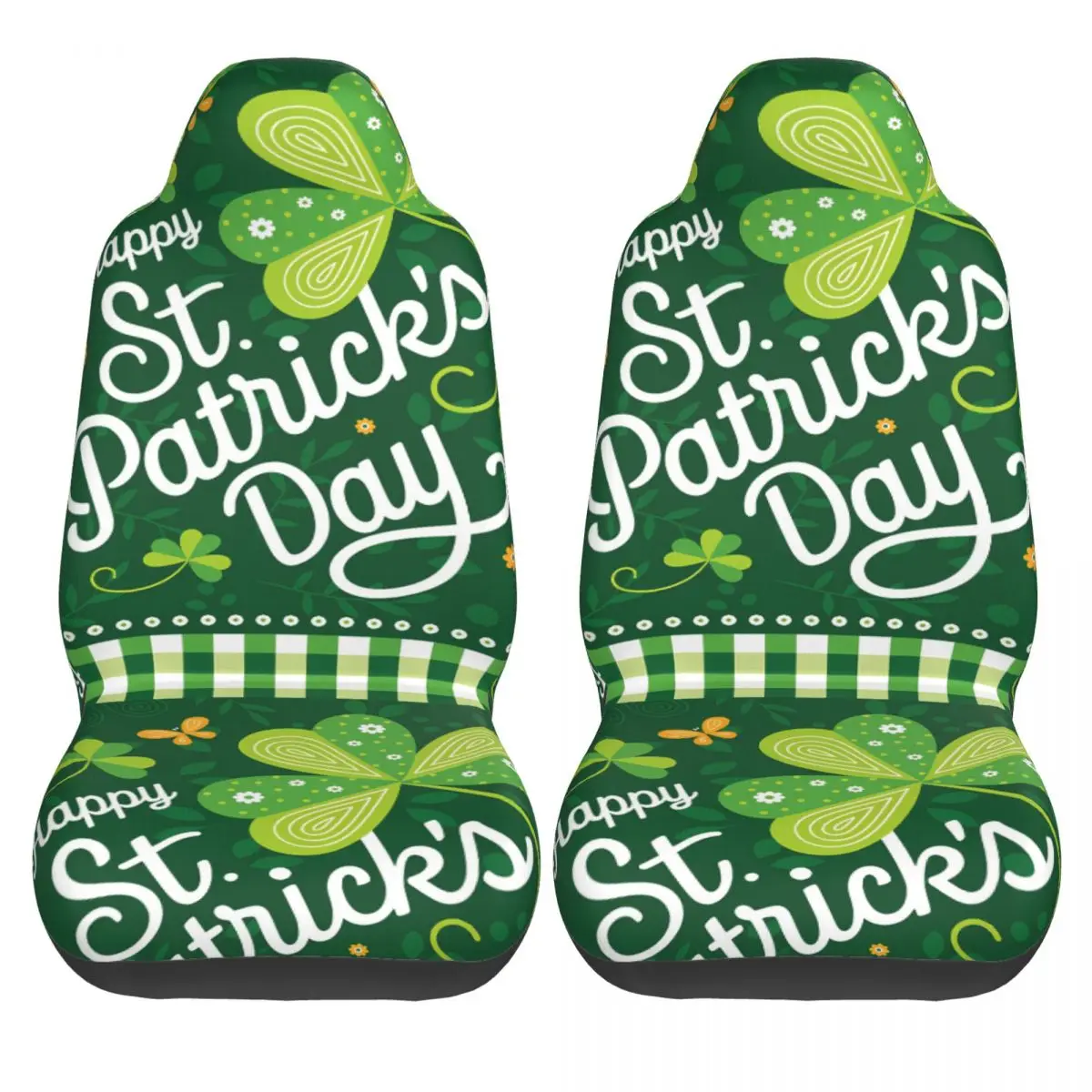 

St Patricks Day Car Seat Covers Polyester Washable Auto Seat Covers 2 Pcs Cheap Interior Cover