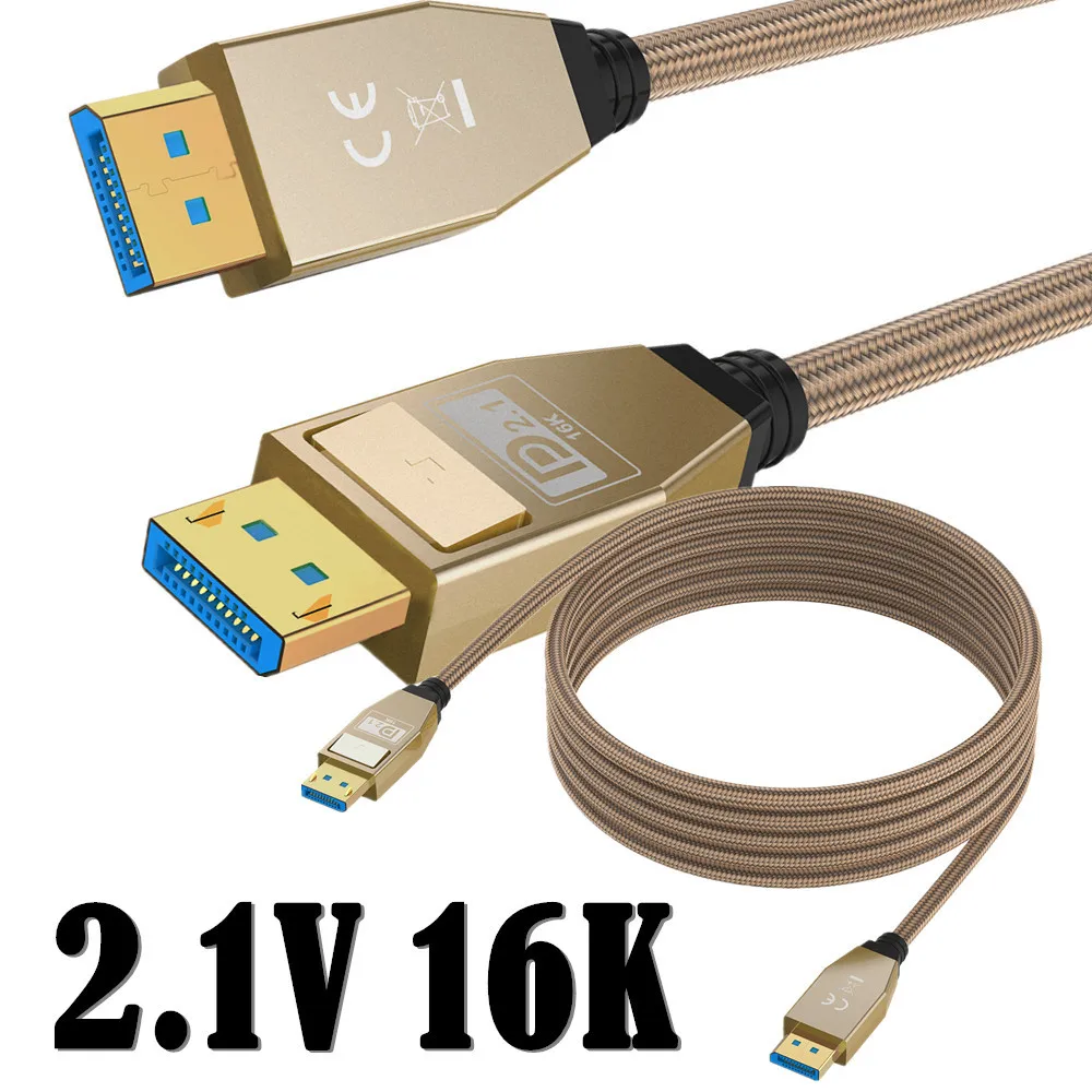 สายเคเบิล Zeskit ได้รับการรับรองมาตรฐาน VESA 2.1 DP 80G รองรับความละเอียด 16K@60Hz /8K240Hz สาย DP Ultra HD ชุบเงิน