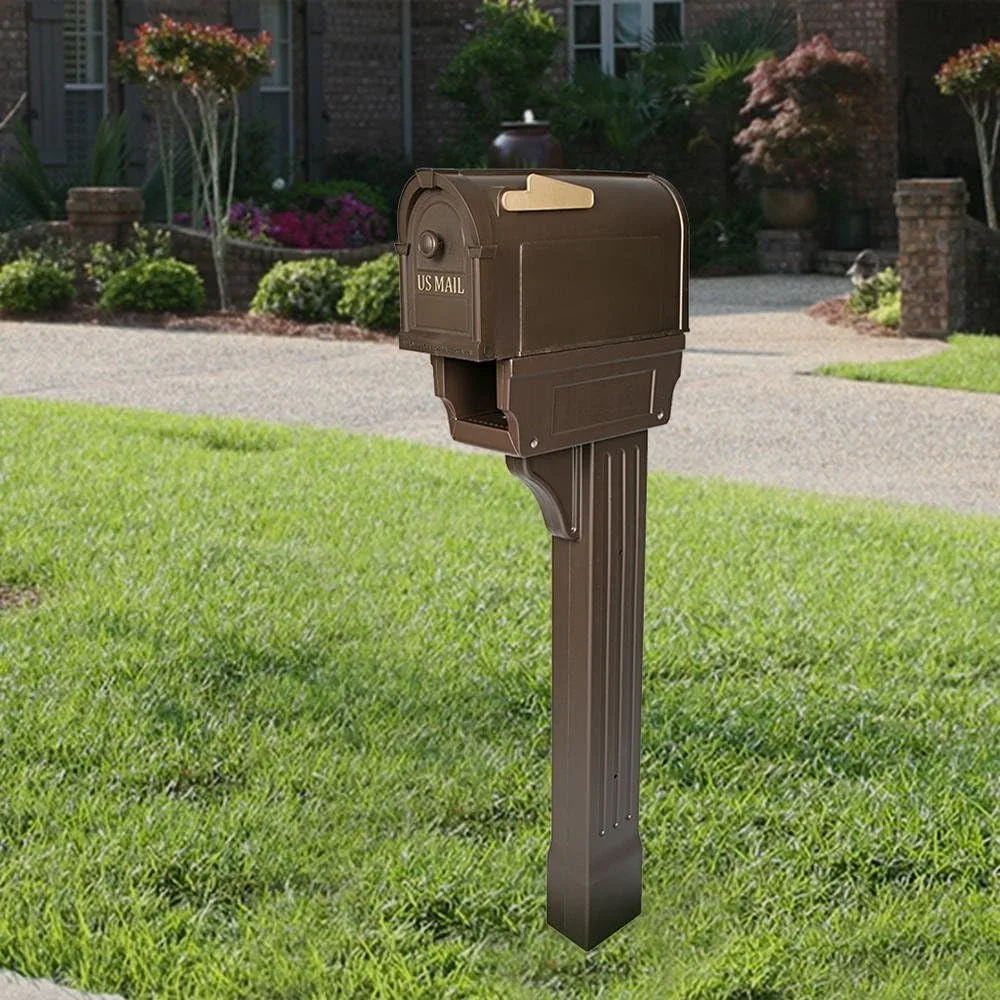 

Postal Pro All-in-One Mailboxes and Post Combo Kit in Bronze - mailboxes for Outside - Large Mailbox - Mailbox in Bronze