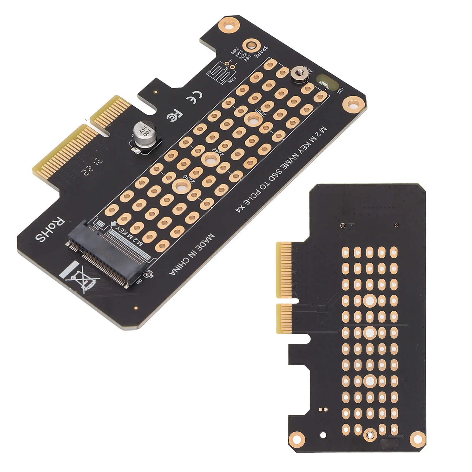 NVMe M.2 To PCIE3.0 Riser Card 32Gbps High Speed 1500+ MB/s Write Black Colour PCIE X4 Expansion Card for  for OS X