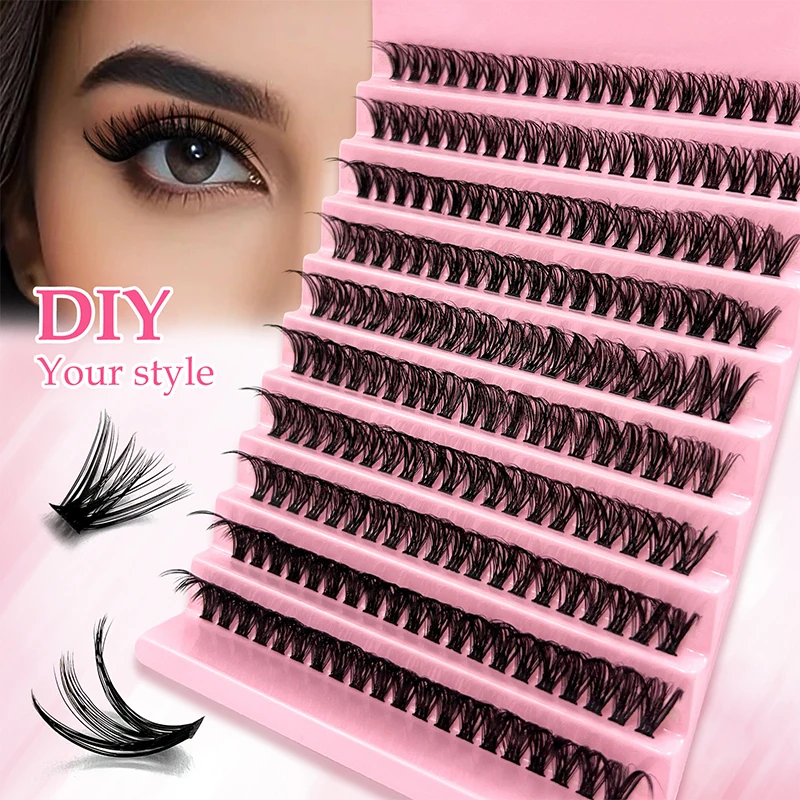 

Individual Lashes 8-16mm 40D 200pcs Cluster Lashes Natural Look Mixed Tray DIY Eyelash Extension Volume Lash Clusters Eyelashes
